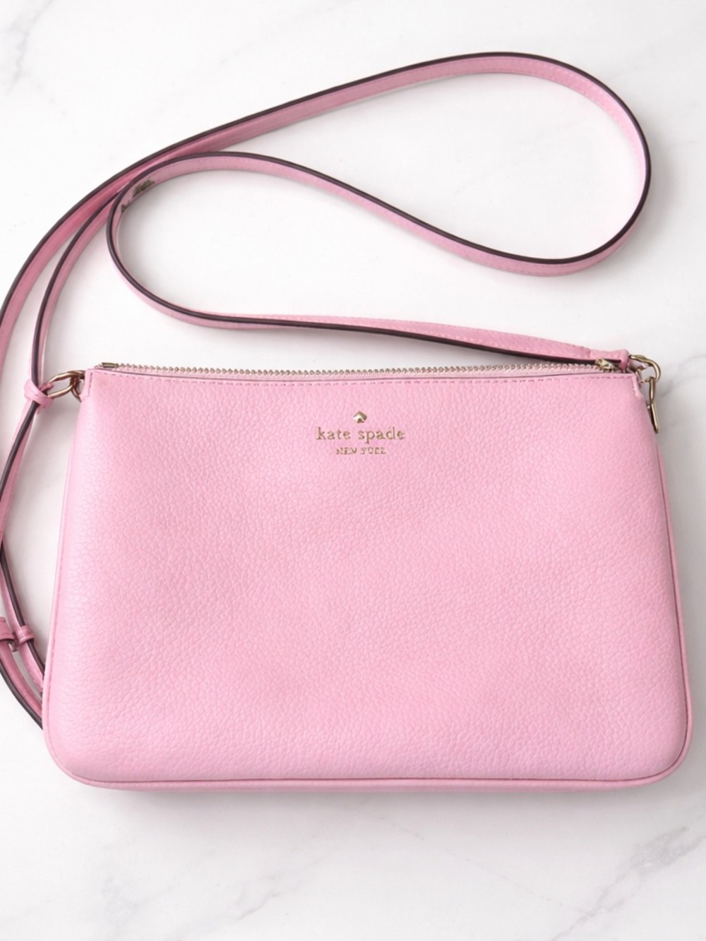 Kate Spade Leila Small Crossbody Pink Pebbled Leather